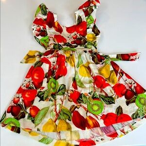 Cara cara girls vibrant colored fruit print sundress size 2